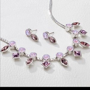 🧡🔥 Shapely Set Necklace +Earrings swarovski crystal NWT amazing color